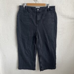 fat face Keswick Wide Ankle‎ Crop Jeans Womens 18 Black